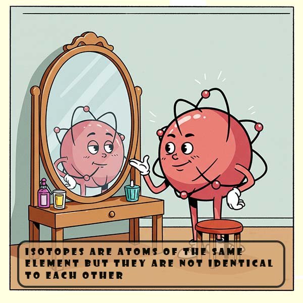 Atoms of a particular isotope are not identical to each other, they have extra neutrons